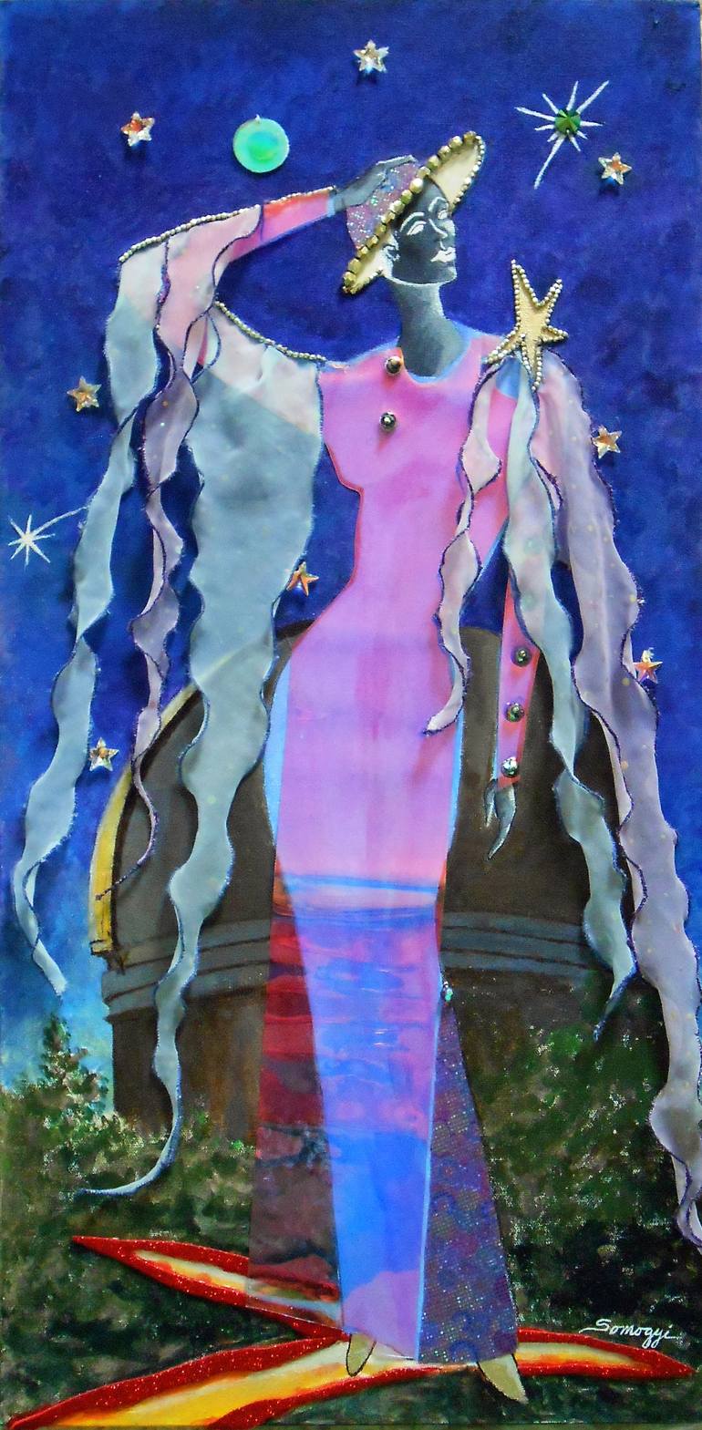 Original Art Deco Fashion Painting by Jayne Somogy