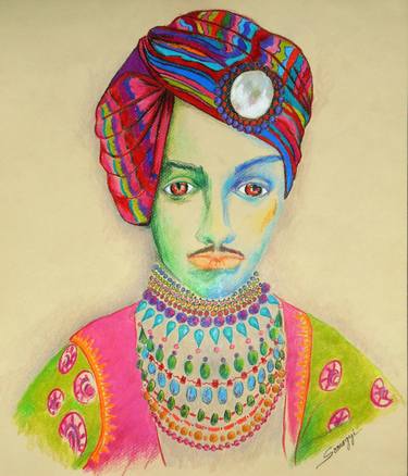 Sardar c. 1900 (Colorful Indian Maharajah Portrait) thumb