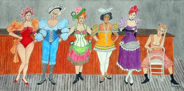 Original Folk Women Paintings by Jayne Somogy