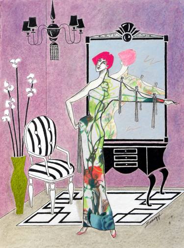 Print of Art Deco Interiors Paintings by Jayne Somogy