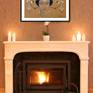 "Eastern Elegance" shown matted and framed in a room setting.
