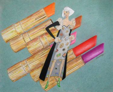 Original Art Deco Fashion Drawings by Jayne Somogy