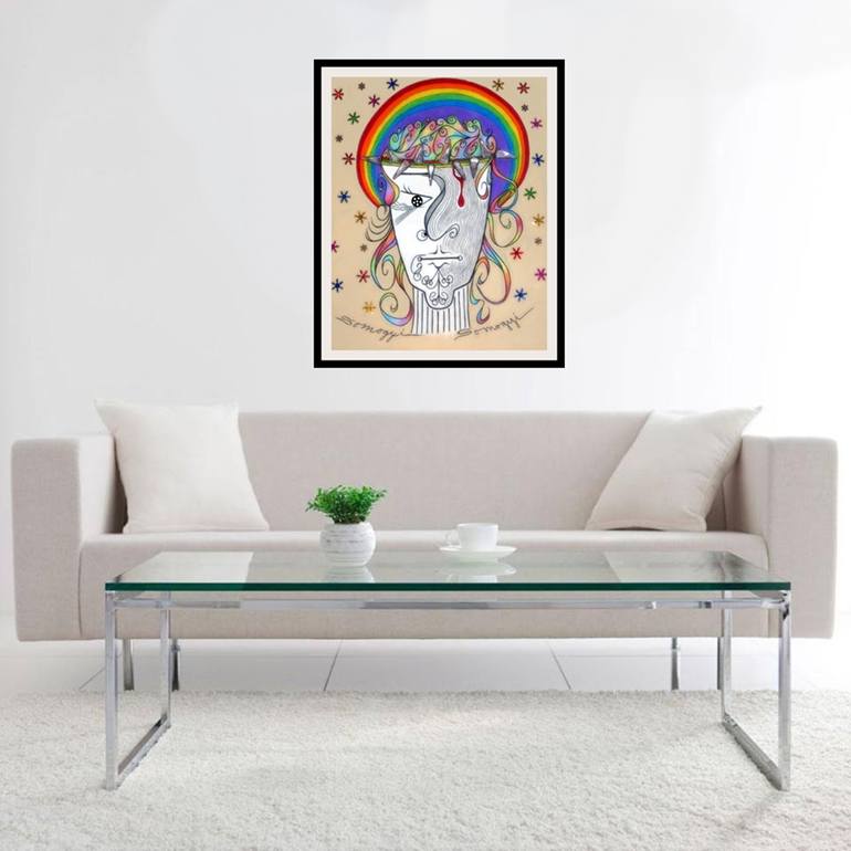Original Folk Religion Painting by Jayne Somogy