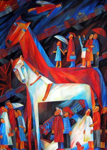 Original Modern People Paintings by Наташа Шалина