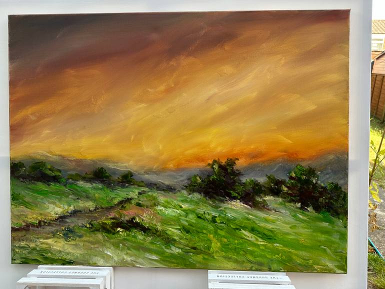Original Modernism Landscape Painting by Natalia Esanu