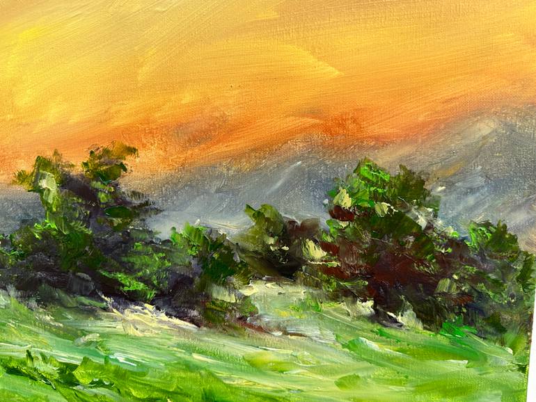 Original Modernism Landscape Painting by Natalia Esanu