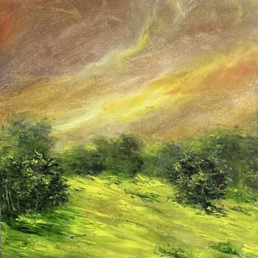 Original Modernism Landscape Painting by Natalia Esanu