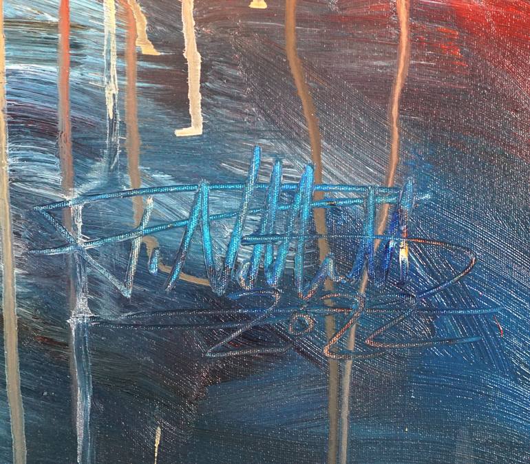 Original Abstract Expressionism Sailboat Painting by Peter Nottrott