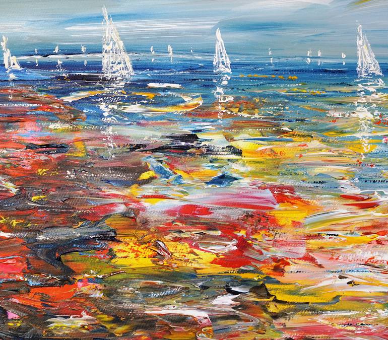 Original Abstract Expressionism Boat Painting by Peter Nottrott