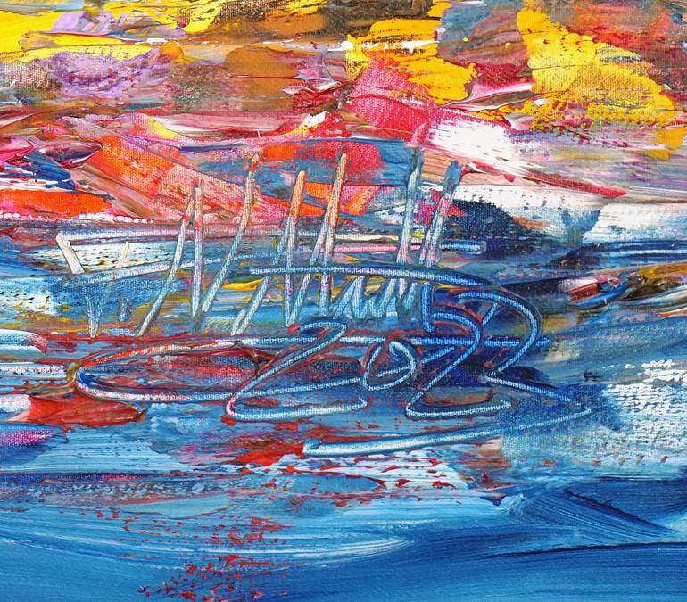 Original Abstract Expressionism Boat Painting by Peter Nottrott