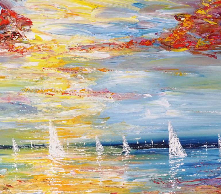 Original Abstract Expressionism Boat Painting by Peter Nottrott