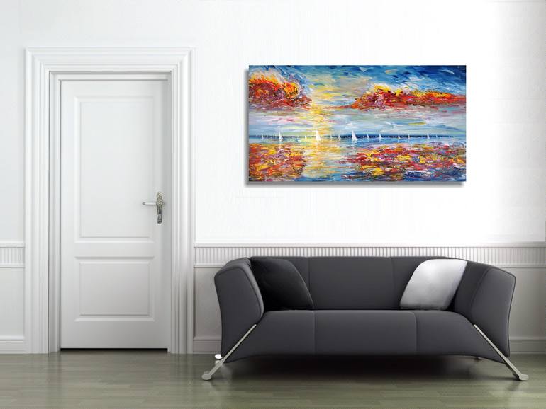 Original Abstract Expressionism Boat Painting by Peter Nottrott
