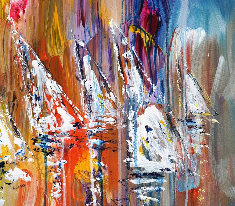 Original Abstract Expressionism Boat Painting by Peter Nottrott