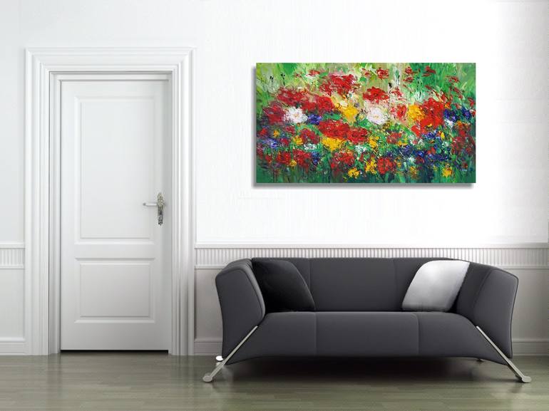 Original Abstract Expressionism Floral Painting by Peter Nottrott