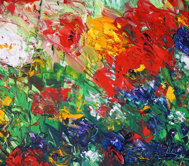 Original Abstract Expressionism Floral Painting by Peter Nottrott