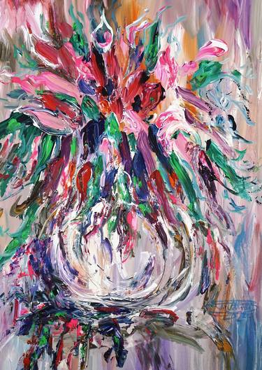 Original Abstract Expressionism Floral Paintings by Peter Nottrott