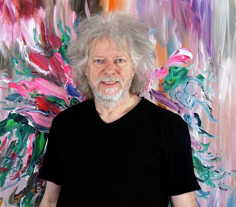 Original Abstract Expressionism Floral Painting by Peter Nottrott