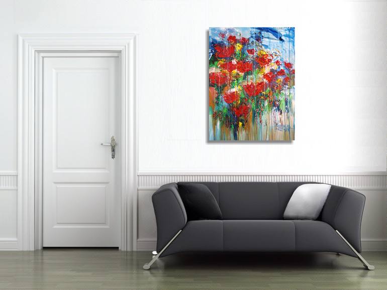 Original Abstract Expressionism Floral Painting by Peter Nottrott