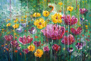 Original Abstract Expressionism Floral Paintings by Peter Nottrott