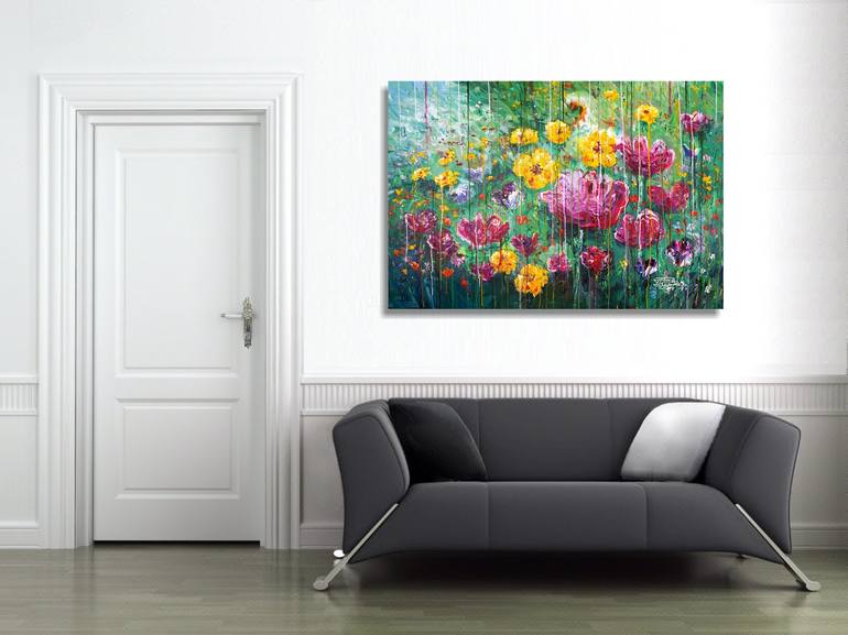 Original Abstract Expressionism Floral Painting by Peter Nottrott