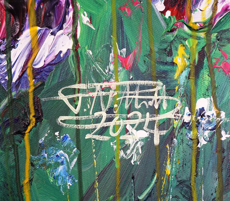 Original Abstract Expressionism Floral Painting by Peter Nottrott
