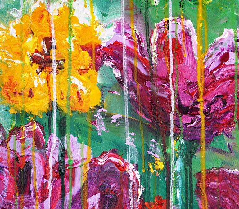 Original Abstract Expressionism Floral Painting by Peter Nottrott