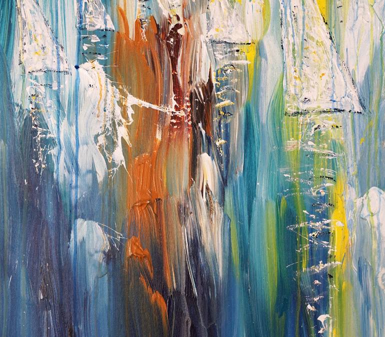 Original Abstract Expressionism Boat Painting by Peter Nottrott