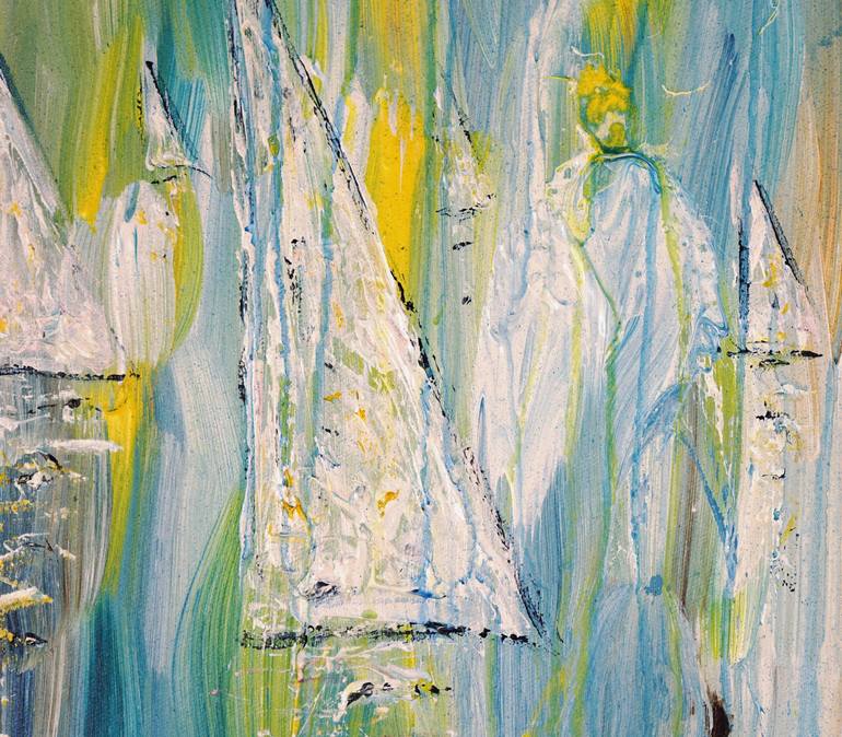 Original Abstract Expressionism Boat Painting by Peter Nottrott