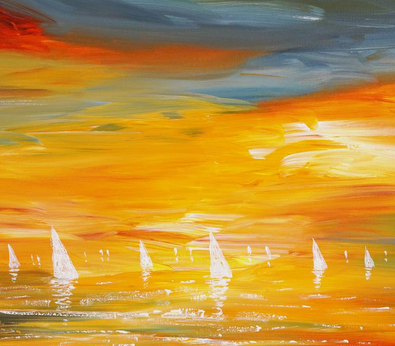 Original Abstract Expressionism Boat Painting by Peter Nottrott
