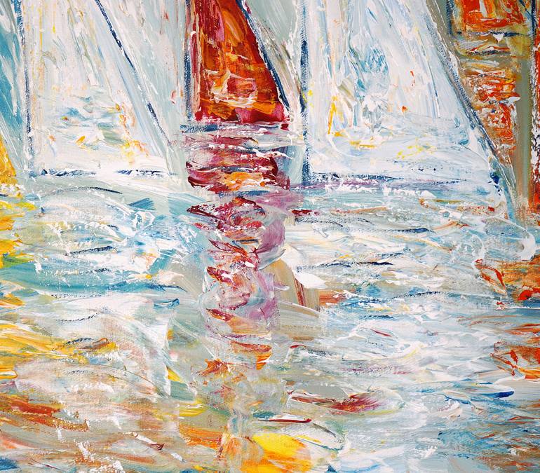 Original Abstract Expressionism Boat Painting by Peter Nottrott