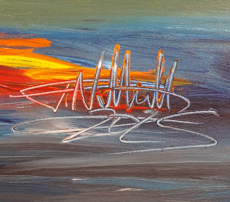 Original Abstract Expressionism Boat Painting by Peter Nottrott