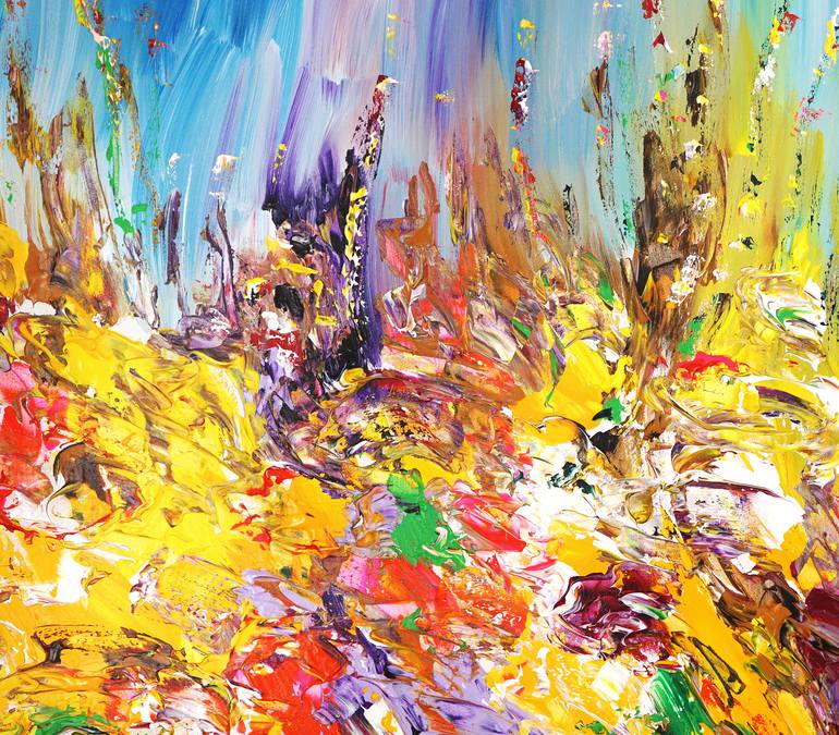 Original Abstract Expressionism Floral Painting by Peter Nottrott