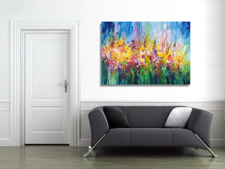Original Abstract Expressionism Floral Painting by Peter Nottrott