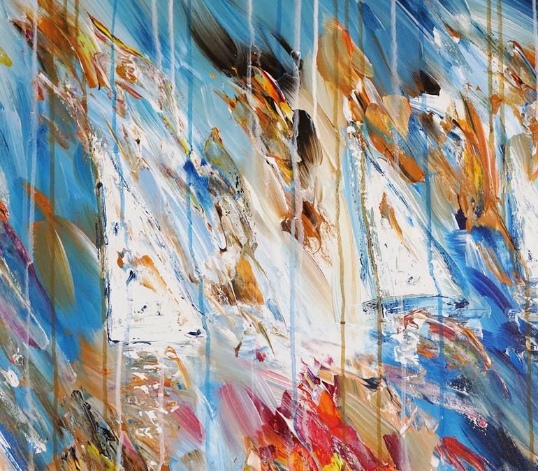 Original Abstract Expressionism Boat Painting by Peter Nottrott