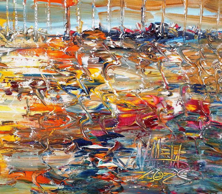 Original Abstract Expressionism Boat Painting by Peter Nottrott