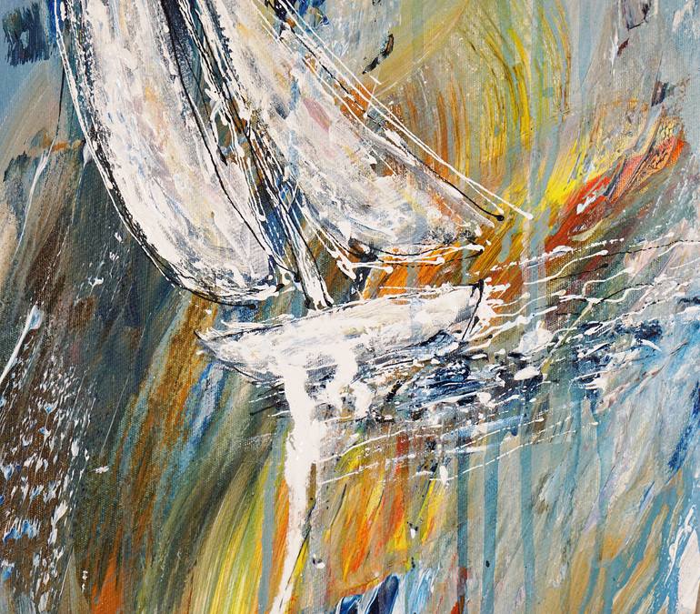 Original Abstract Expressionism Boat Painting by Peter Nottrott