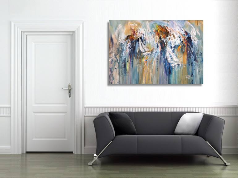 Original Abstract Expressionism Boat Painting by Peter Nottrott