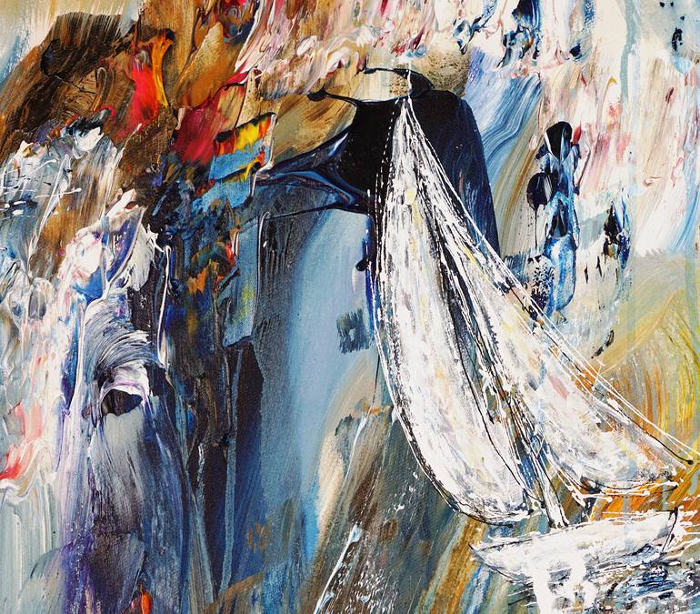 Original Abstract Expressionism Boat Painting by Peter Nottrott