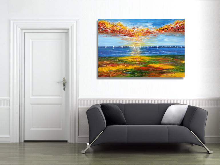 Original Impressionism Boat Painting by Peter Nottrott