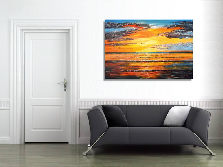 Original Abstract Expressionism Seascape Painting by Peter Nottrott