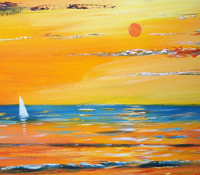 Original Abstract Expressionism Seascape Painting by Peter Nottrott