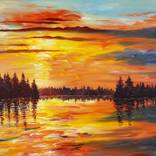 Romantic Evening Landscape XL 1 by Peter Nottrott