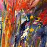 large blue abstract painting