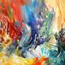 Large abstract painting. Original abstract expressionism art.
61.0" width x 41.3" height x 1.5" depth.
(155 cm Breite x 105 cm Höhe x 3,8 cm Keilrahmenstärke)

Original painting.
Colourful artwork.
Large abstract modern painting.

It was painted with professional acrylic paint on canvas. Stretched on a wooden frame.
The sides are painted too.
I always offer exclusive my original paintings, handmade, signed and dated on the front by myself...Peter Nottrott