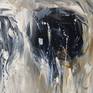 Large abstract painting. Original abstract expressionism art.
51.2" width x 33.5" height x 1.5" depth.
(130 cm Breite x 85 cm Höhe x 3,8 cm Keilrahmenstärke)

Original painting.
Black and white artwork.
Abstract modern painting.

It was painted with professional acrylic paint on canvas. Stretched on a wooden frame.
The sides are painted too.
I always offer exclusive my original paintings, handmade, signed and dated on the front by myself...Peter Nottrott