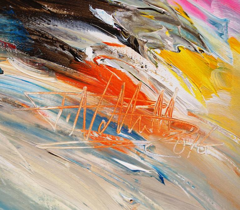 Original Abstract Expressionism Sailboat Painting by Peter Nottrott