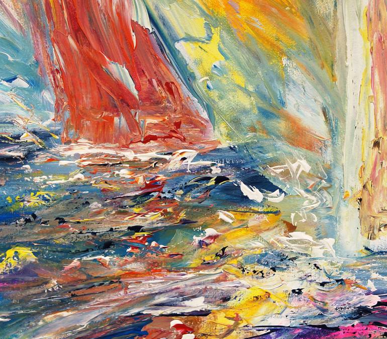 Original Abstract Expressionism Sailboat Painting by Peter Nottrott