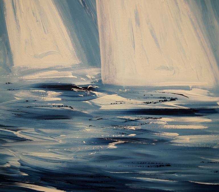 Original Abstract Expressionism Sailboat Painting by Peter Nottrott