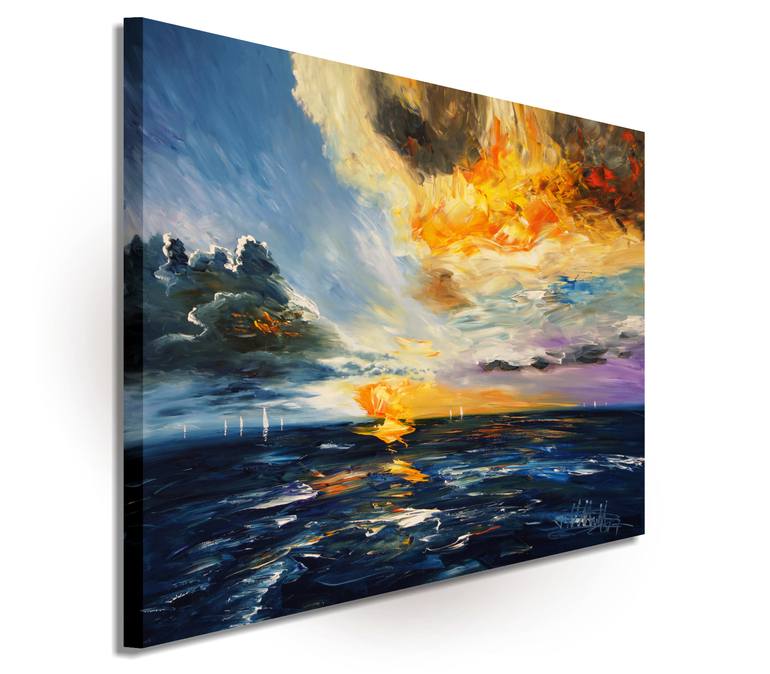 Original Abstract Expressionism Seascape Painting by Peter Nottrott