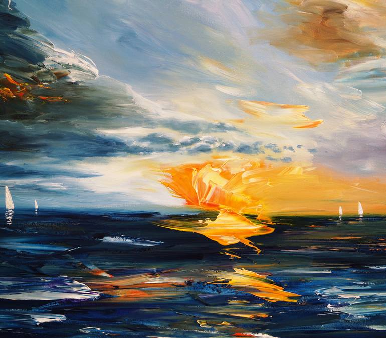 Original Abstract Expressionism Seascape Painting by Peter Nottrott